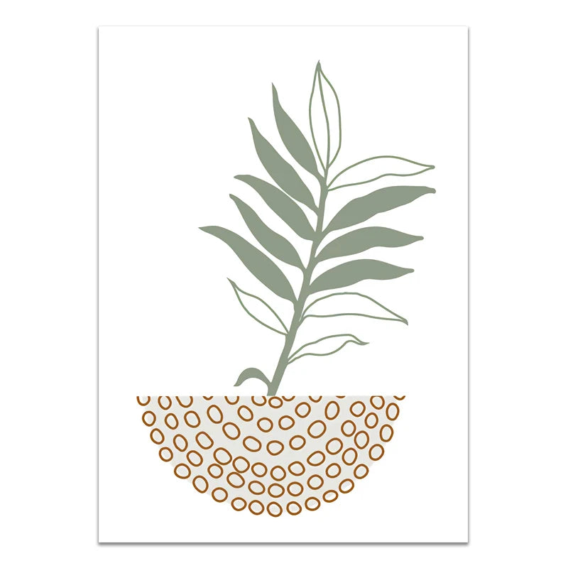 Minimalist Bohemian Botanical Wall Art Fine Art Canvas Prints Neutral Color Gallery Wall Pictures For Living Room | Bowlift