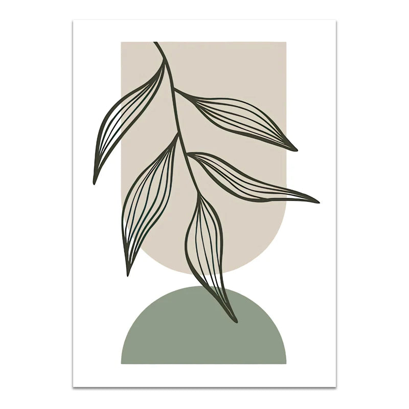 Minimalist Bohemian Botanical Wall Art Fine Art Canvas Prints Neutral Color Gallery Wall Pictures For Living Room | Bowlift