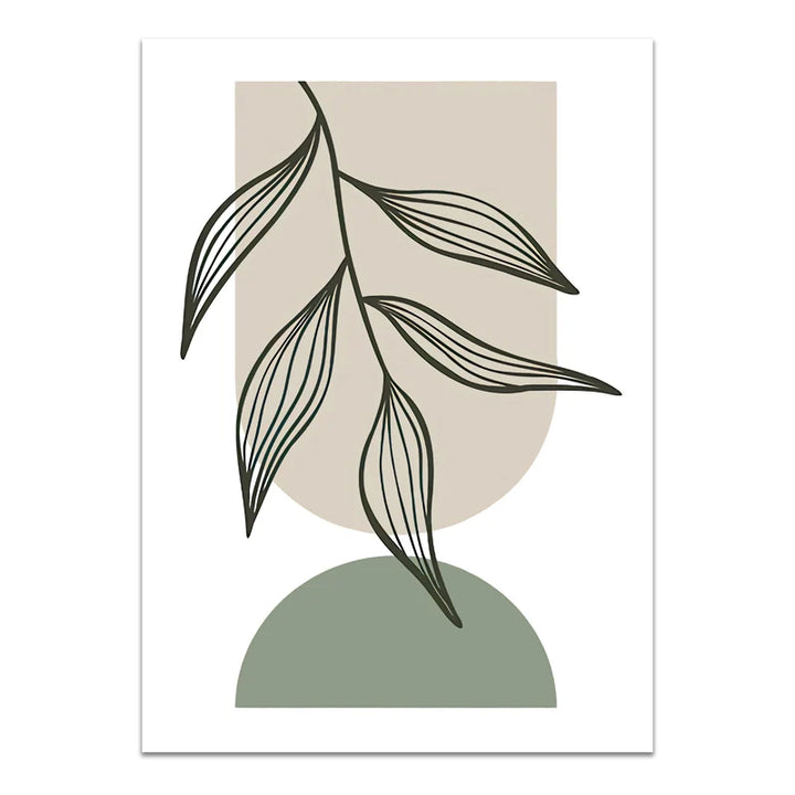 Minimalist Bohemian Botanical Wall Art Fine Art Canvas Prints Neutral Color Gallery Wall Pictures For Living Room | Bowlift