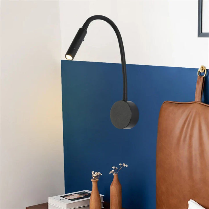 BowLift | SleekGlow – Minimalist LED Reading Wall Lamp with Adjustable Arm
