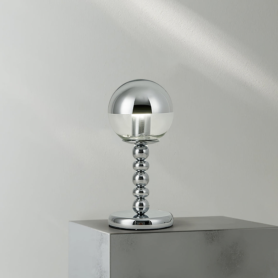 BowLift | MirrorGlow – Minimalist Chrome Table Lamp