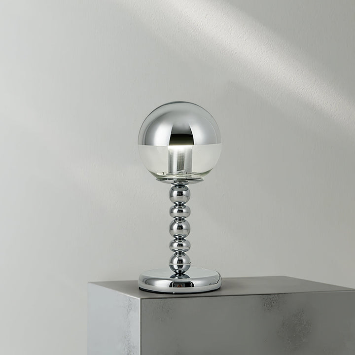 BowLift | MirrorGlow – Minimalist Chrome Table Lamp