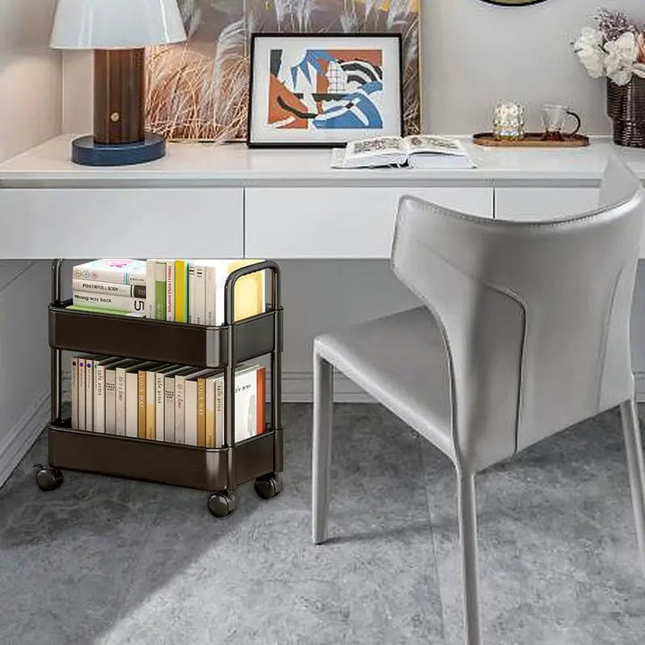 Mobile Bookshelf Cart with Wheels | Book Storage and Organizer - Dalton | Bowlift