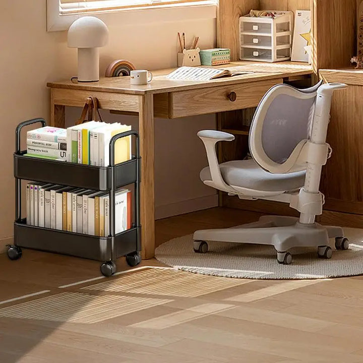 Mobile Bookshelf Cart with Wheels | Book Storage and Organizer - Dalton | Bowlift