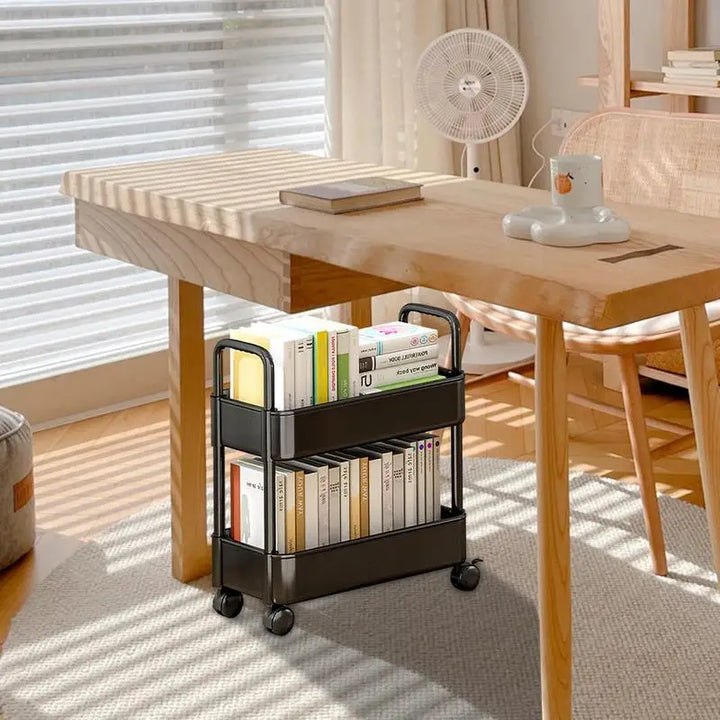 Mobile Bookshelf Cart with Wheels | Book Storage and Organizer - Dalton | Bowlift