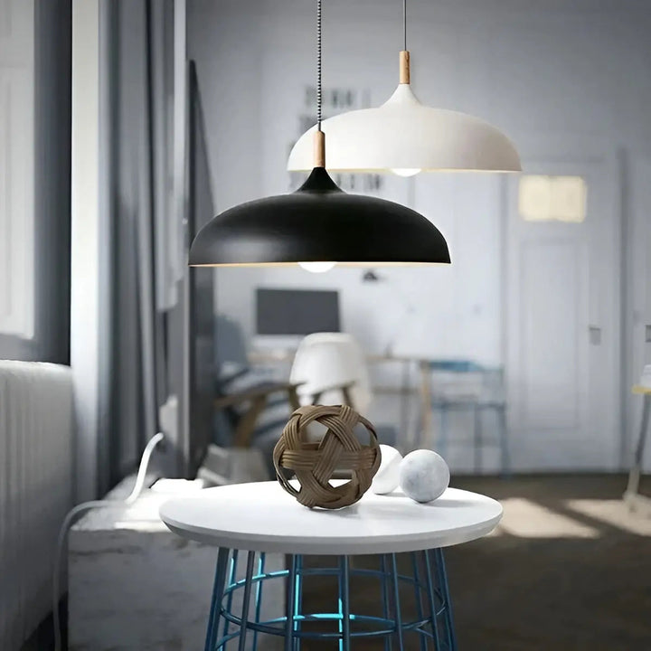 BowLift | Scandinavian Elegance: Luxury Oak Ceiling Lamp with LED Lighting