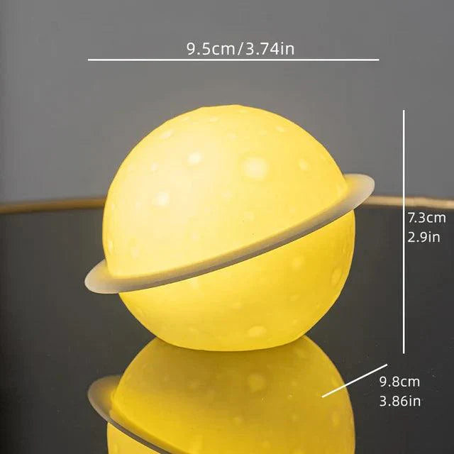 BowLift | AstroLume Astronaut Sculpture with Planet Night Light | Modern Decorative Highlight | Environmentally Friendly PVC & ABS | 9.8 x 12.1 cm