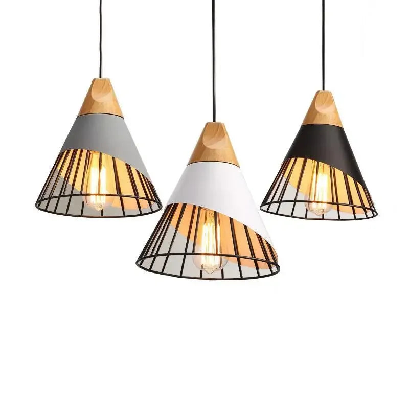 Modern Pendant Lights – Stylish Hanging Light made of Wood and Metal for Dining Room and Kitchen | Bowlift