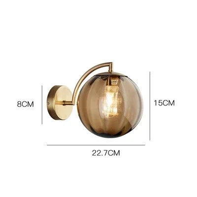 Moderne LED-Wandlampe aus farbigem Glas, nordische minimalistische Wohnzimmer-Schlafzimmer-Wandleuchte, Esszimmer-Küchen-Innenleuchte
