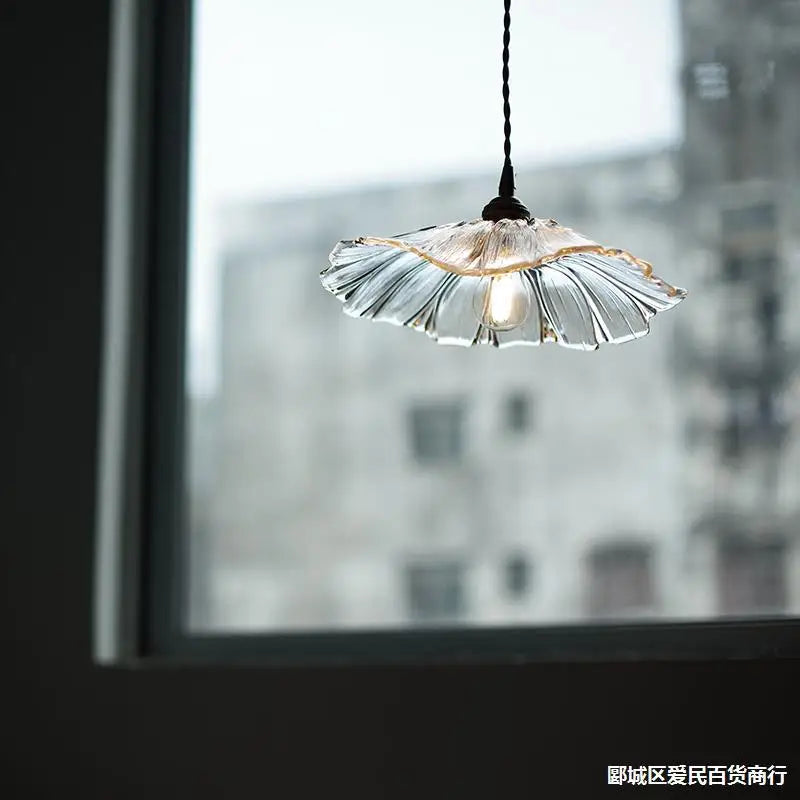 FloraGlimmer - Modern Flower-Shaped Pendant Lamp | Glass Design | LED Lighting for Living Room and Dining Room | Bowlift