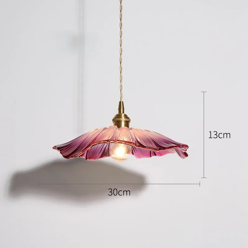 FloraGlimmer - Modern Flower-Shaped Pendant Lamp | Glass Design | LED Lighting for Living Room and Dining Room | Bowlift