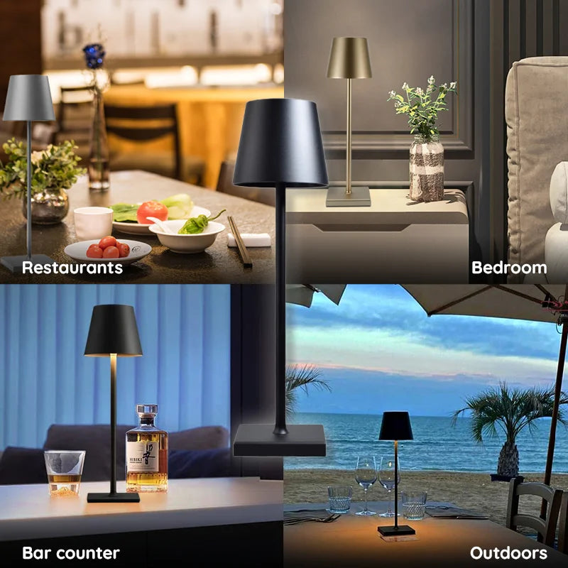 BowLift | Luminara™ | Modern Rechargeable LED Wireless Table Lamp | Portable Lighting for Home, Office & Outdoor Use