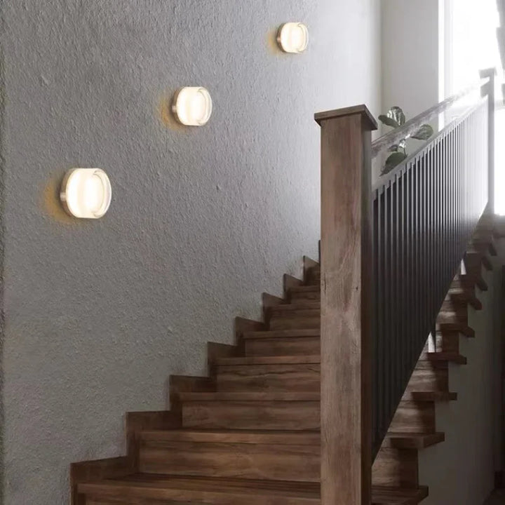 Modern Round LED Wall Light made of Glass – Wall Lamp for Living Room, Hallway, Bedroom, and Bathroom | Bowlift