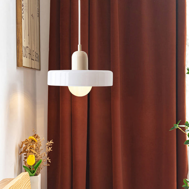 BowLift | Scandi Bauhaus Pendant Light – Stylish Orange Ceiling Lamp for Contemporary Spaces