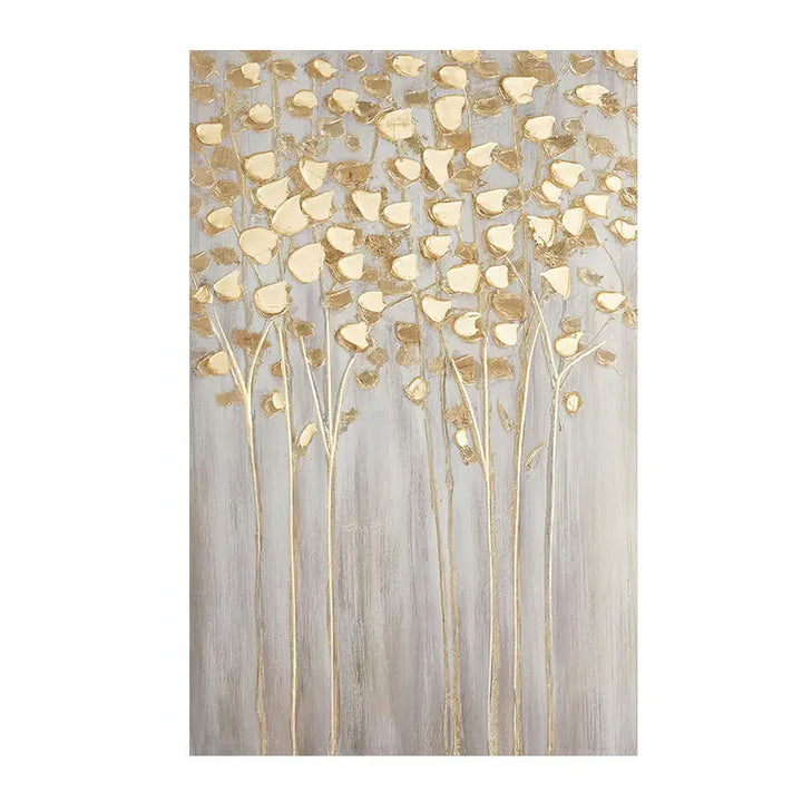 Modern Abstract Auspicious Golden Money Tree Wall Art Fine Art Canvas Prints Posters Pictures For Living Room Dining Room Bedroom Art Decor | Bowlift