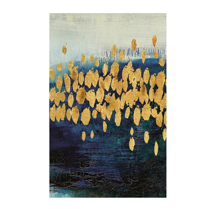 Modern Abstract Auspicious Golden Money Tree Wall Art Fine Art Canvas Prints Posters Pictures For Living Room Dining Room Bedroom Art Decor | Bowlift
