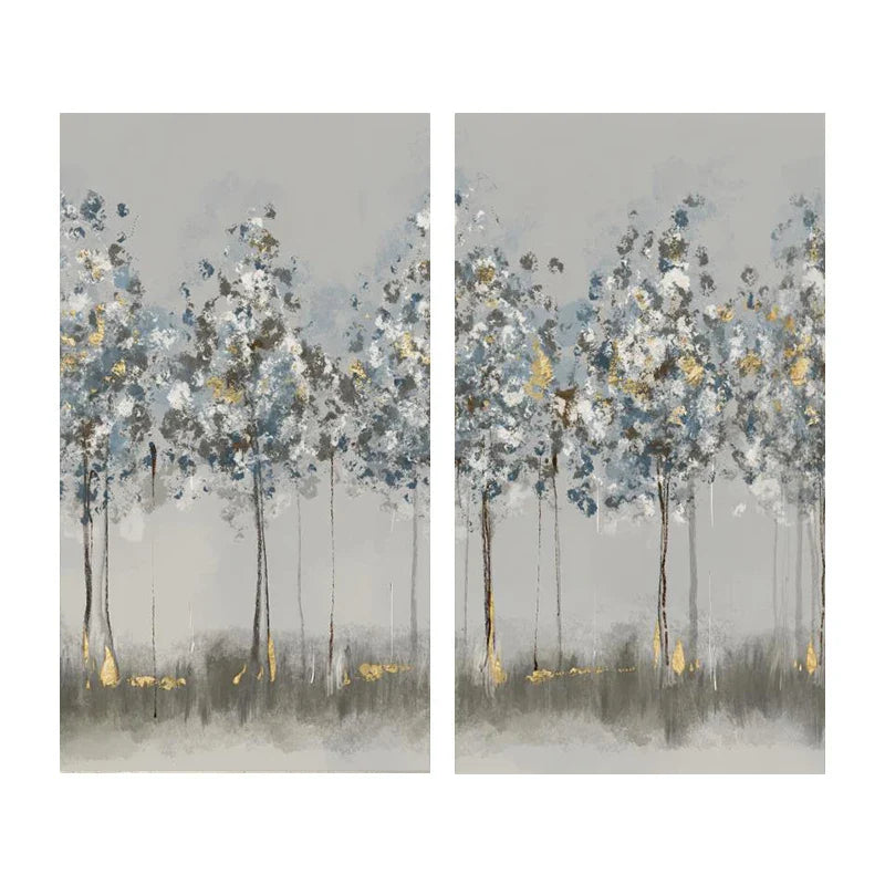 Modern Abstract Auspicious Golden Money Tree Wall Art Fine Art Canvas Prints Posters Pictures For Living Room Dining Room Bedroom Art Decor | Bowlift