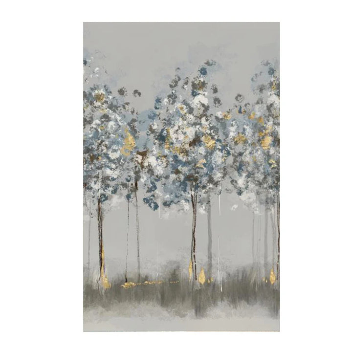 Modern Abstract Auspicious Golden Money Tree Wall Art Fine Art Canvas Prints Posters Pictures For Living Room Dining Room Bedroom Art Decor | Bowlift