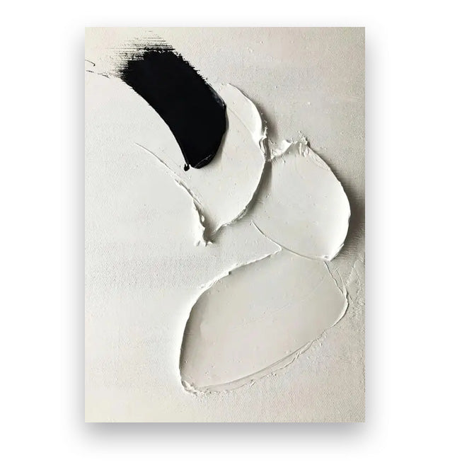 Modern Abstract Black & White Minimalist Wall Art Fine Art Canvas Prints Textural Design Pictures For Modern Loft Apartment Home Office Decor | Bowlift