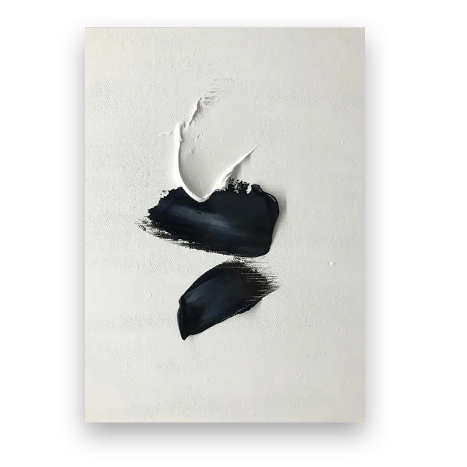 Modern Abstract Black & White Minimalist Wall Art Fine Art Canvas Prints Textural Design Pictures For Modern Loft Apartment Home Office Decor | Bowlift