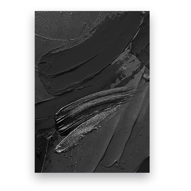 Modern Abstract Black & White Minimalist Wall Art Fine Art Canvas Prints Textural Design Pictures For Modern Loft Apartment Home Office Decor | Bowlift