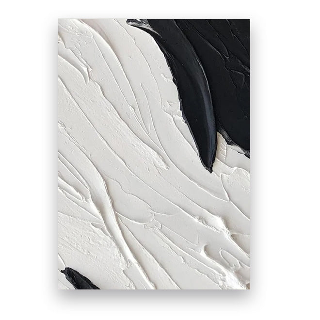 Modern Abstract Black & White Minimalist Wall Art Fine Art Canvas Prints Textural Design Pictures For Modern Loft Apartment Home Office Decor | Bowlift
