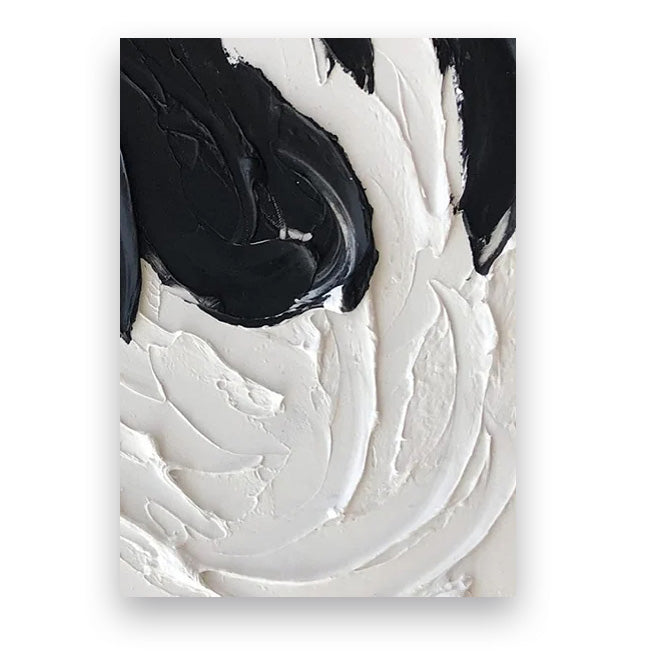 Modern Abstract Black & White Minimalist Wall Art Fine Art Canvas Prints Textural Design Pictures For Modern Loft Apartment Home Office Decor | Bowlift
