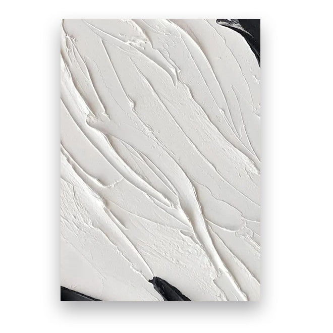 Modern Abstract Black & White Minimalist Wall Art Fine Art Canvas Prints Textural Design Pictures For Modern Loft Apartment Home Office Decor | Bowlift