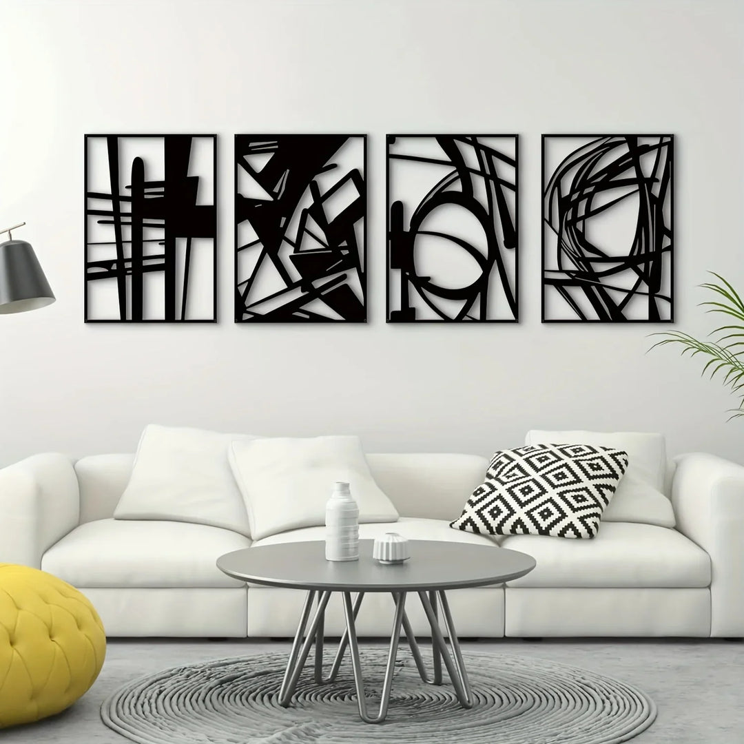 Modern Abstract Iron Art Wall Art 3D Metal Sculpture Wall Decoration For Living Room Dining Room Creative Contemporary Nordic Home Decor | Bowlift