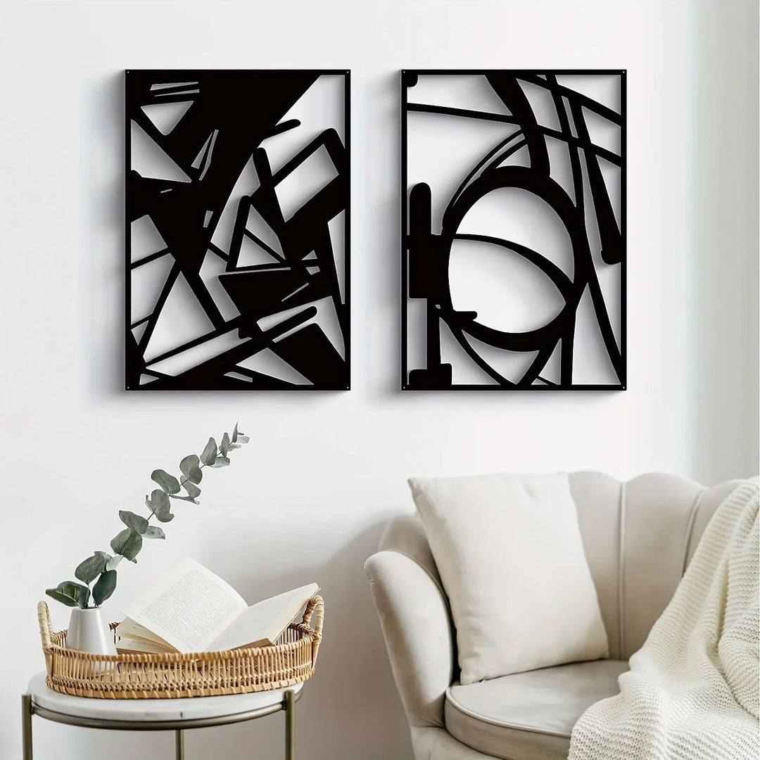 Modern Abstract Iron Art Wall Art 3D Metal Sculpture Wall Decoration For Living Room Dining Room Creative Contemporary Nordic Home Decor | Bowlift