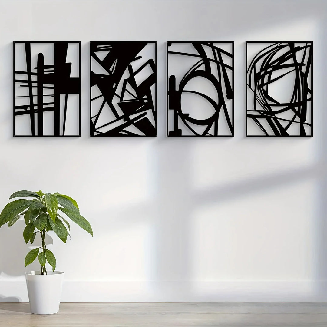 Modern Abstract Iron Art Wall Art 3D Metal Sculpture Wall Decoration For Living Room Dining Room Creative Contemporary Nordic Home Decor | Bowlift
