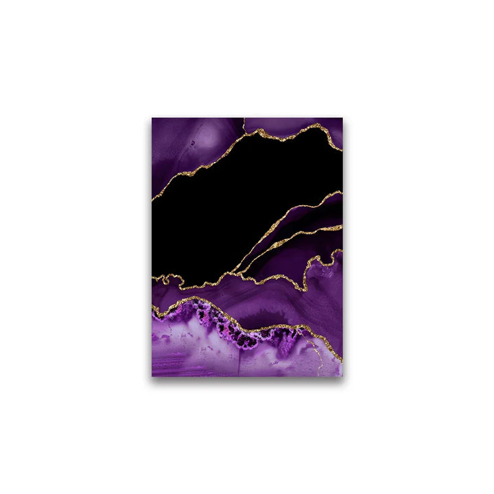 Modern Abstract Liquid Purple Black Marble Print Wall Art Fine Art Canvas Prints Pictures For Living Room Dining Room Home Office Art Decor | Bowlift