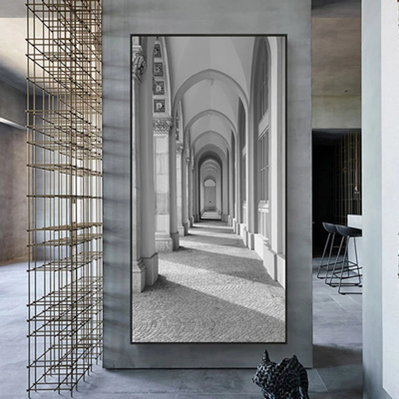 Modern Abstract Minimalist Arches Architecture Wall Art Fine Art Canvas Prints Pictures For Entrance Hall Foyer Living Room Home Office Decor | Bowlift