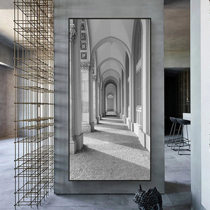 Modern Abstract Minimalist Arches Architecture Wall Art Fine Art Canvas Prints Pictures For Entrance Hall Foyer Living Room Home Office Decor | Bowlift