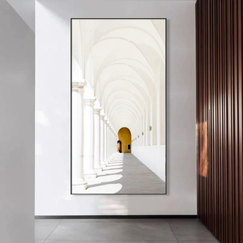 Modern Abstract Minimalist Arches Architecture Wall Art Fine Art Canvas Prints Pictures For Entrance Hall Foyer Living Room Home Office Decor | Bowlift
