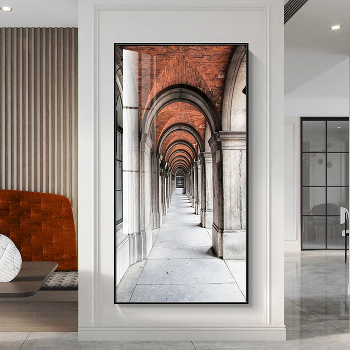 Modern Abstract Minimalist Arches Architecture Wall Art Fine Art Canvas Prints Pictures For Entrance Hall Foyer Living Room Home Office Decor | Bowlift
