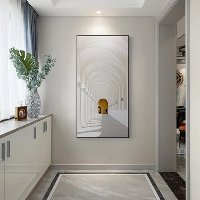 Modern Abstract Minimalist Arches Architecture Wall Art Fine Art Canvas Prints Pictures For Entrance Hall Foyer Living Room Home Office Decor | Bowlift