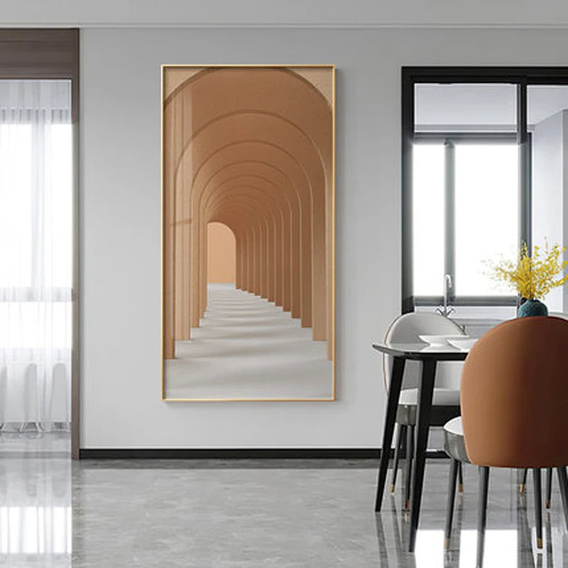 Modern Abstract Minimalist Arches Architecture Wall Art Fine Art Canvas Prints Pictures For Entrance Hall Foyer Living Room Home Office Decor | Bowlift