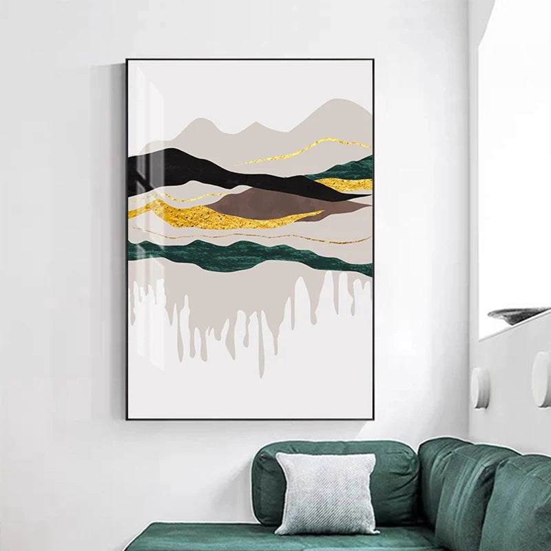 Abstract Mountain Landscape Wall Art Fine Art Canvas Prints Pictures For Modern Apartment Living Room Bedroom Hotel Room Art Decor | Bowlift