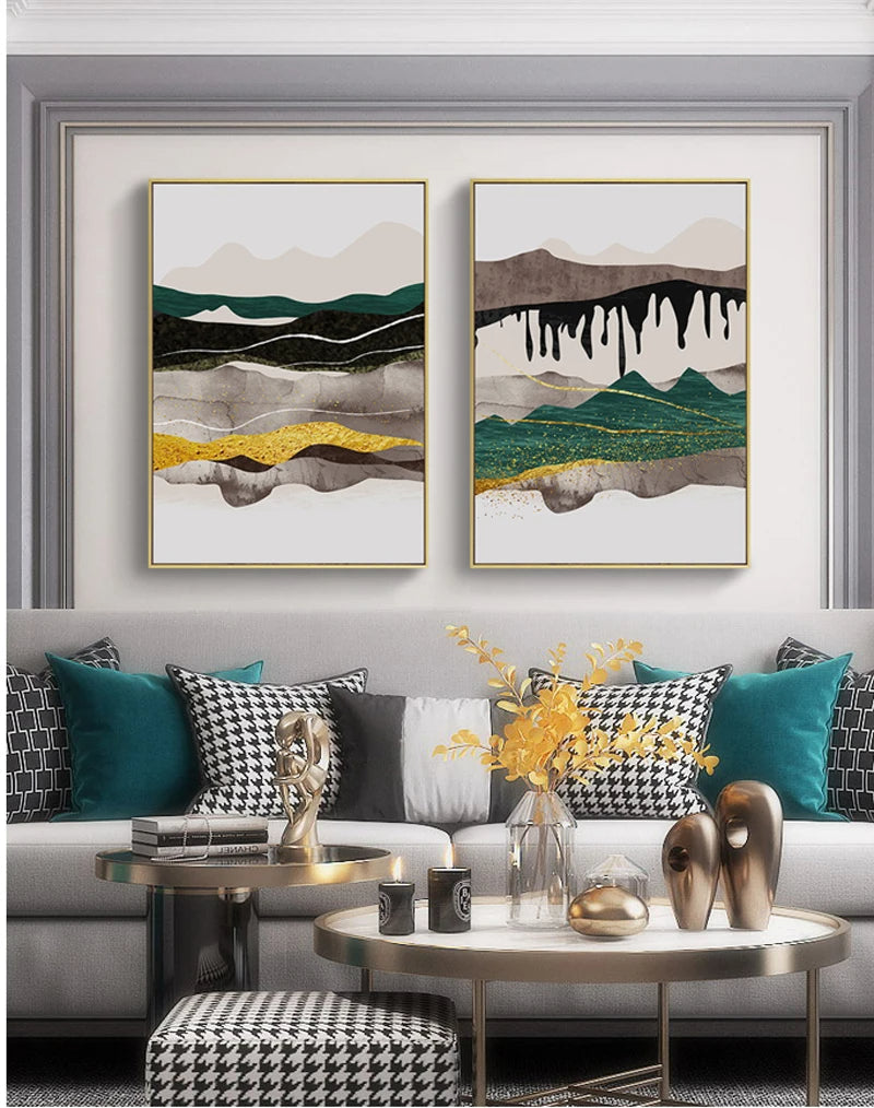 Abstract Mountain Landscape Wall Art Fine Art Canvas Prints Pictures For Modern Apartment Living Room Bedroom Hotel Room Art Decor | Bowlift