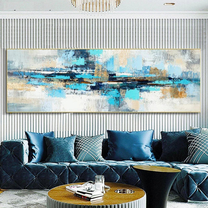 Modern Abstract Wide Format Wall Art Fine Art Canvas Prints Pictures For Living Room Above The Sofa Art For Bedroom Above The Bed | Bowlift