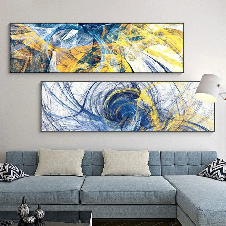 Modern Abstract Wide Format Wall Art Fine Art Canvas Prints Pictures For Living Room Above The Sofa Art For Bedroom Above The Bed | Bowlift