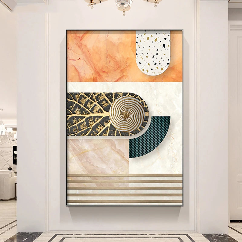 Modern Aesthetics Abstract Architectural Wall Art Fine Art Canvas Prints Pictures For Apartment Living Room Foyer Entrance Way Light Luxury Home Decor | Bowlift