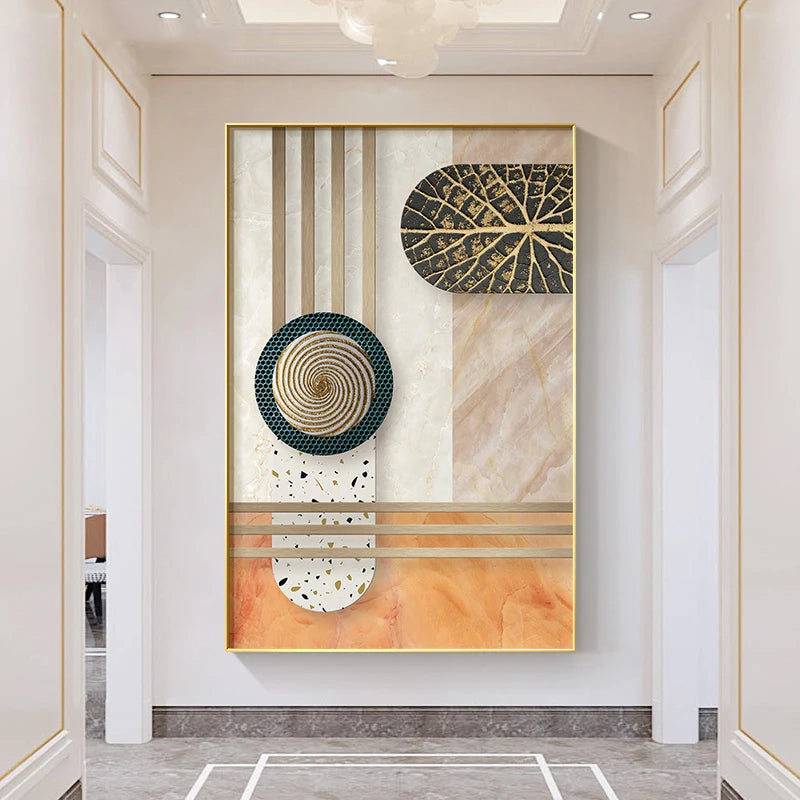 Modern Aesthetics Abstract Architectural Wall Art Fine Art Canvas Prints Pictures For Apartment Living Room Foyer Entrance Way Light Luxury Home Decor | Bowlift