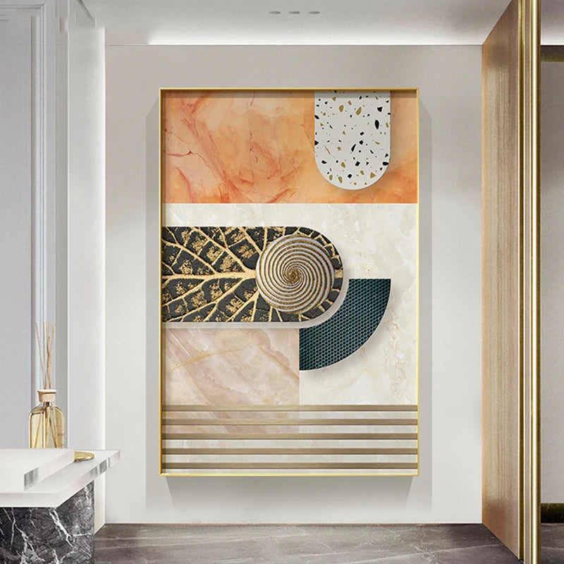 Modern Aesthetics Abstract Architectural Wall Art Fine Art Canvas Prints Pictures For Apartment Living Room Foyer Entrance Way Light Luxury Home Decor | Bowlift