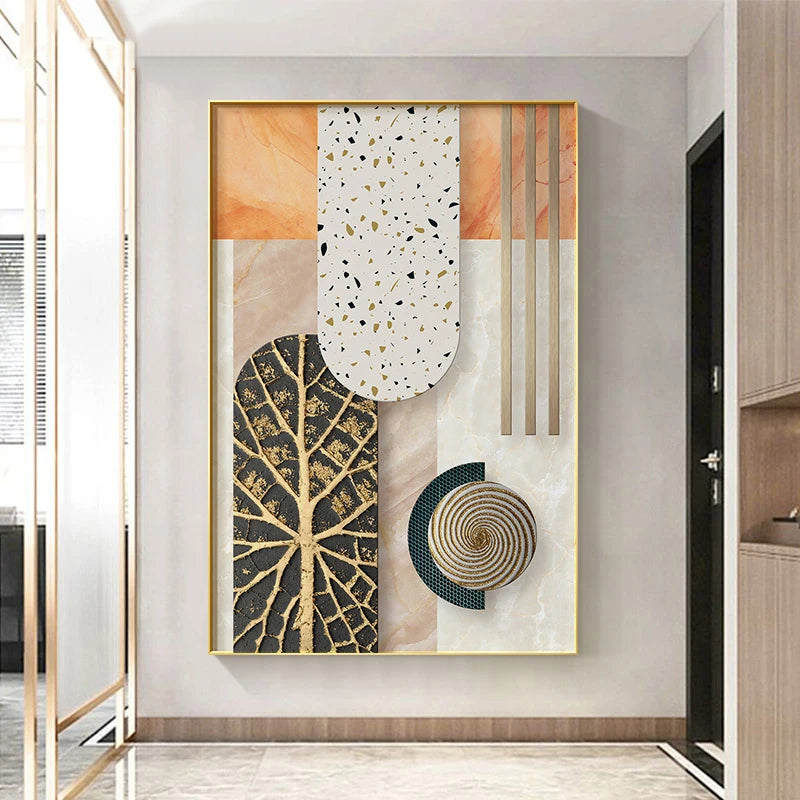 Modern Aesthetics Abstract Architectural Wall Art Fine Art Canvas Prints Pictures For Apartment Living Room Foyer Entrance Way Light Luxury Home Decor | Bowlift