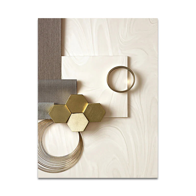 Set of 3PCS Modern Aesthetics Golden Bronze Abstract Wall Art Fine Art Canvas Prints Pictures For Living Room Dining Room Boutique Hotel Art Decor | Bowlift