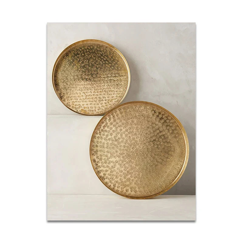 Set of 3PCS Modern Aesthetics Golden Bronze Abstract Wall Art Fine Art Canvas Prints Pictures For Living Room Dining Room Boutique Hotel Art Decor | Bowlift
