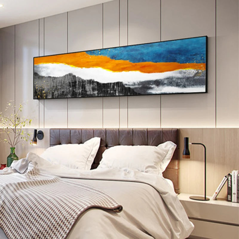 Modern Colors Dark Abstract Wall Art Fine Art Canvas Prints Wide Format Pictures For Above The Sofa Pictures For Above The Bed | Bowlift