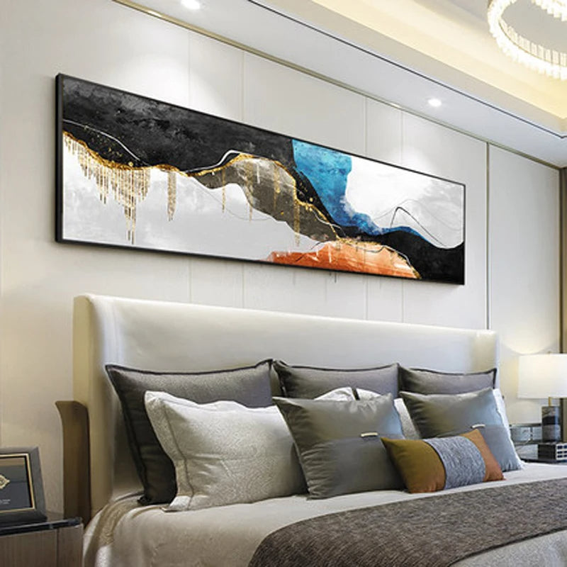 Modern Colors Dark Abstract Wall Art Fine Art Canvas Prints Wide Format Pictures For Above The Sofa Pictures For Above The Bed | Bowlift